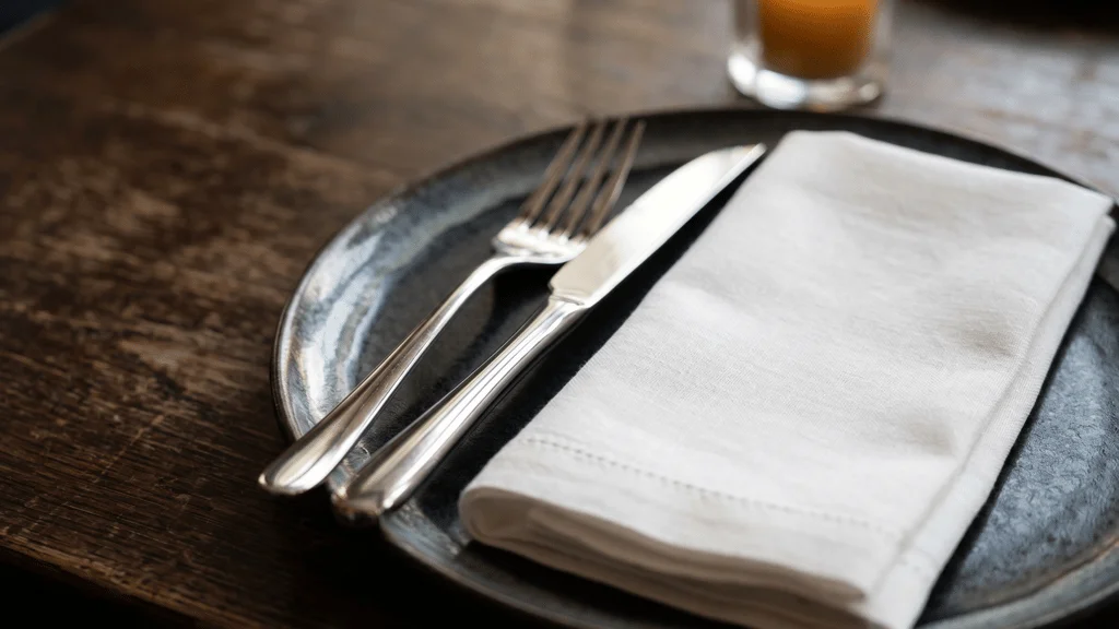 A considered fine dining place setting