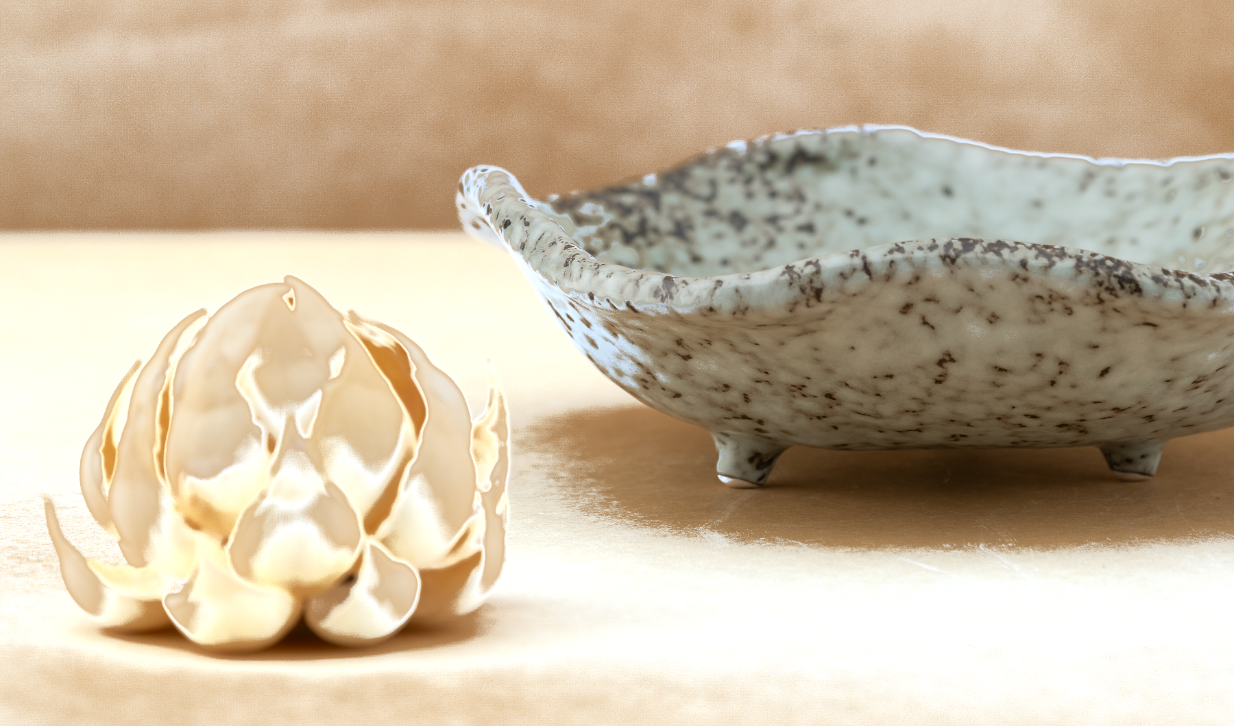 A chef's premium nigiri sushi selection on a White Granite long tray, speckled white glaze